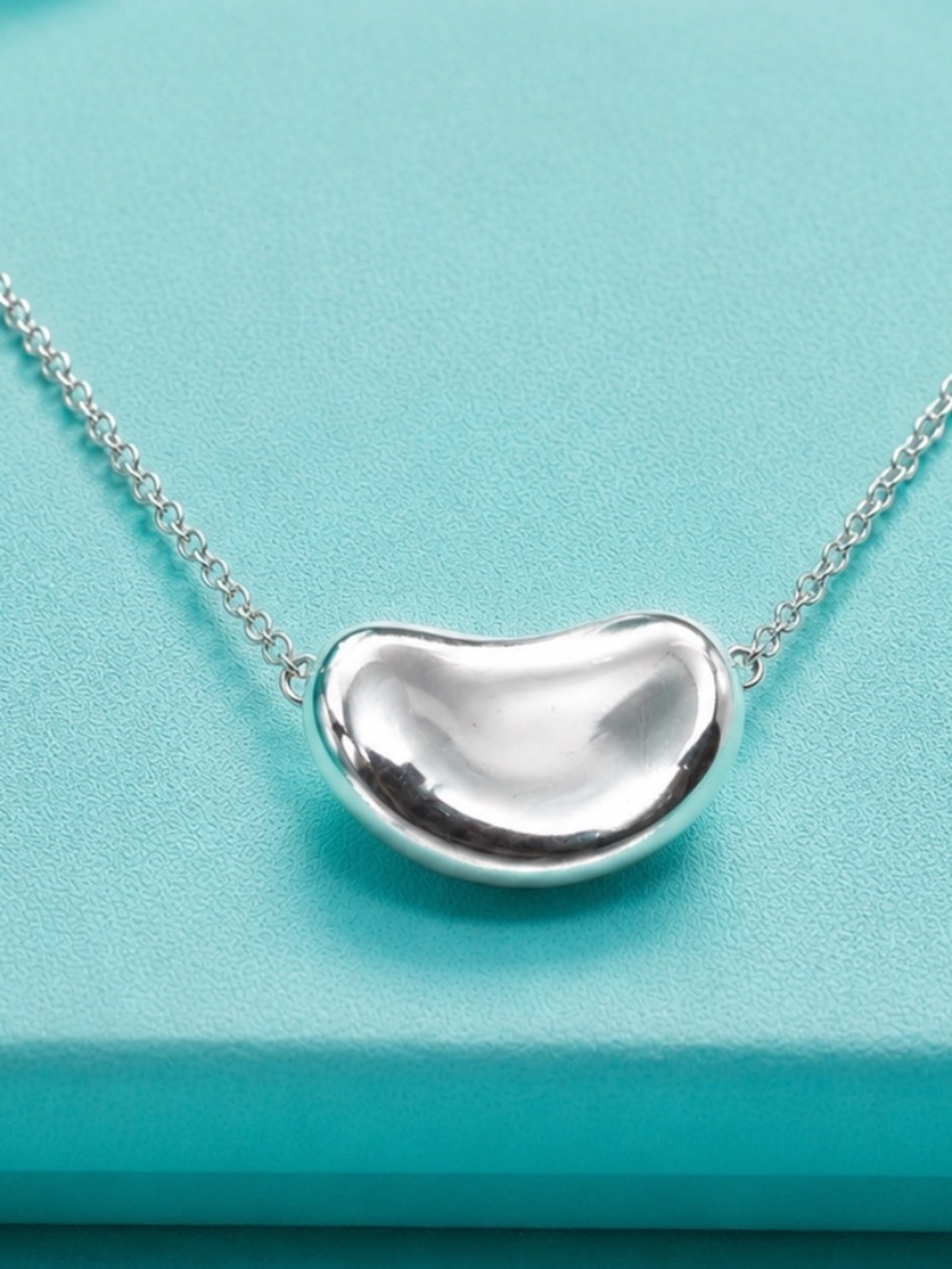 Tiffany & Company Elsa Peretti mini bean necklace 925 silver 16”